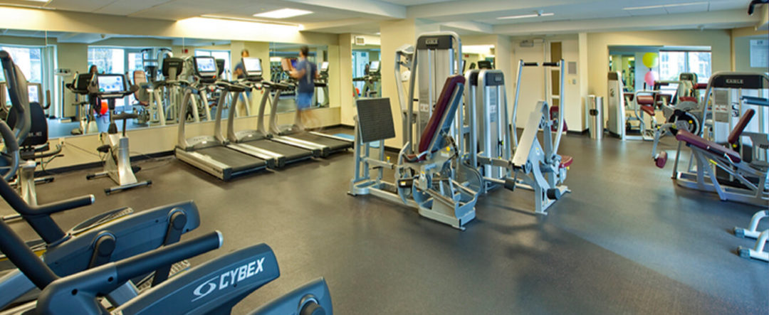 Large fitness center offering a variety of equipment.