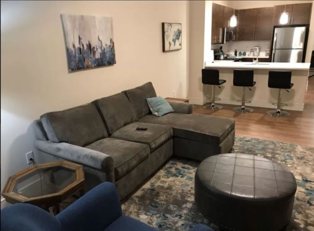open concept living room at 450 Cambridge Street