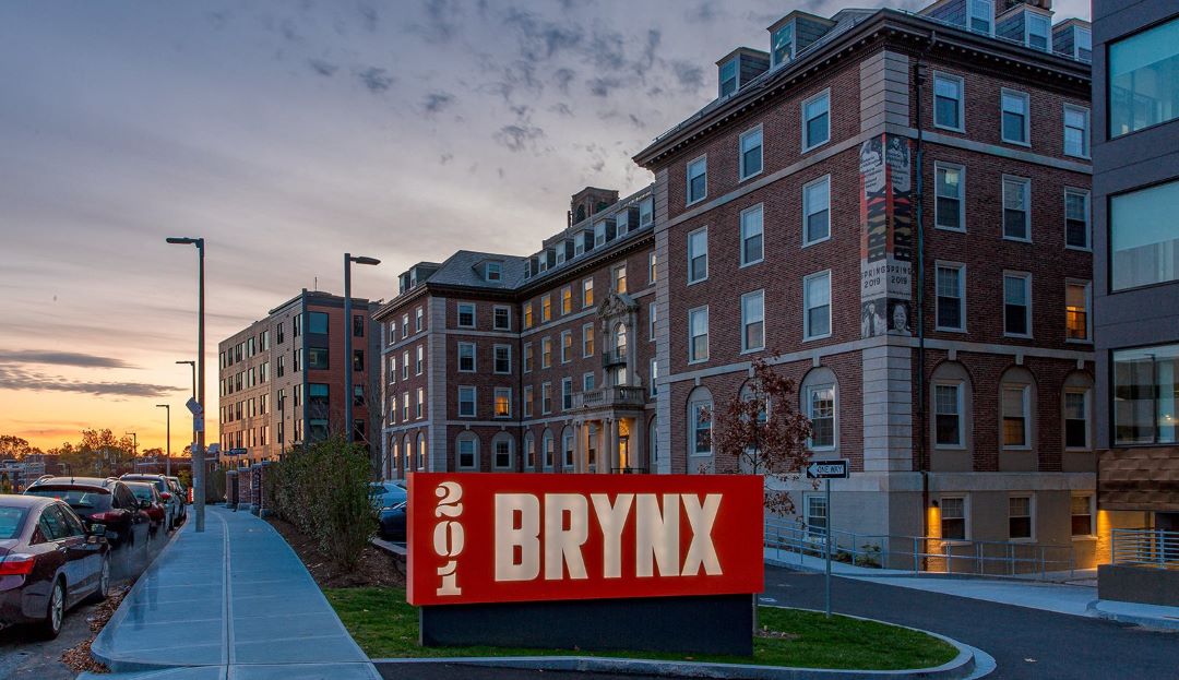 View of The Brynx building in the evening