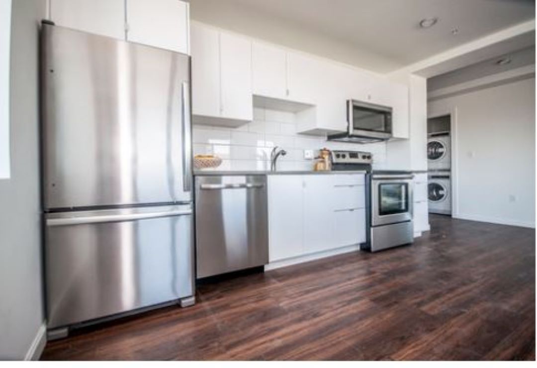 modern, white kitchen at 70 Parker Hill Avenue