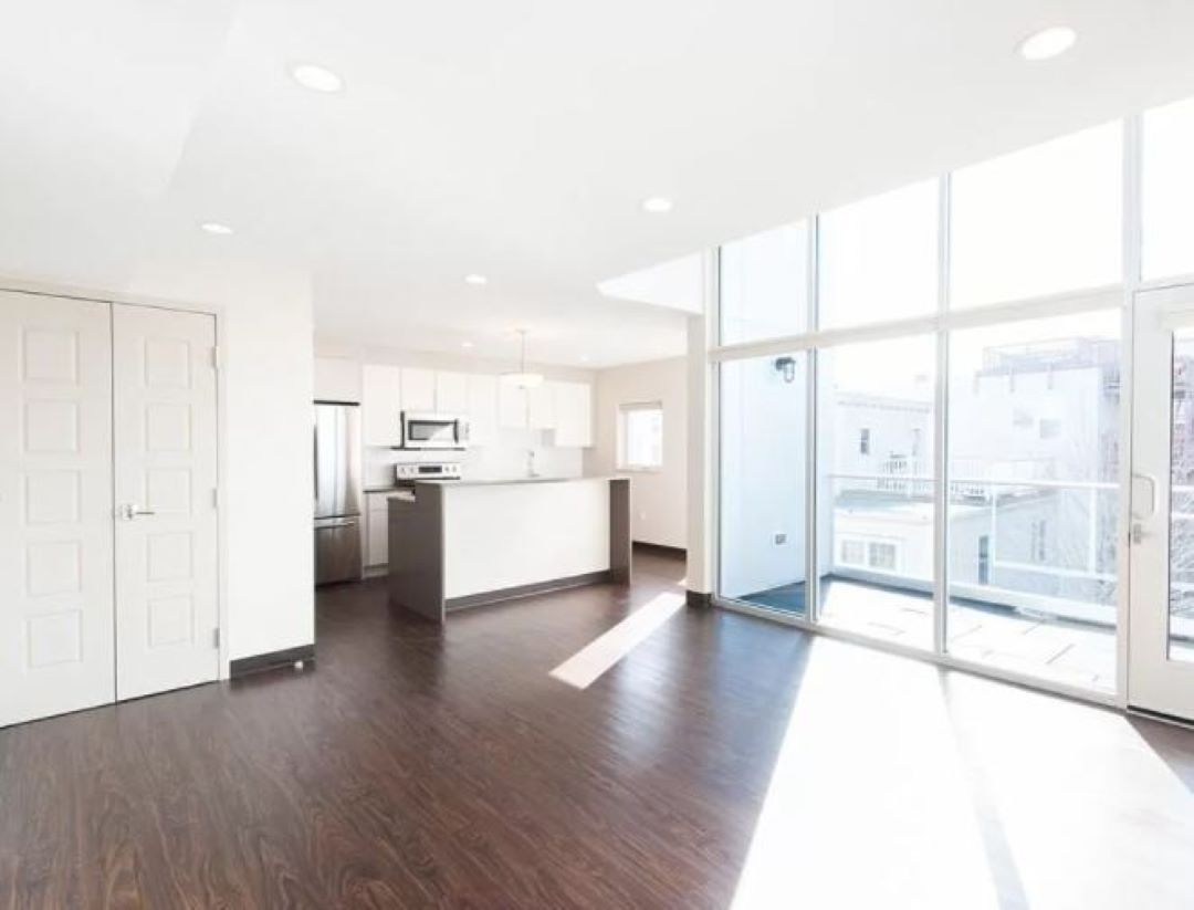 open concept kitchen/living room at 11 Dorchester Street