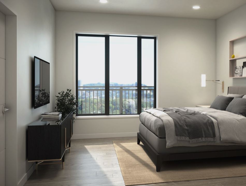 Bedroom with great lighting