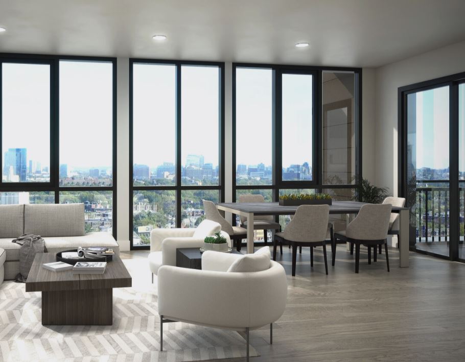 Living Room with with city views