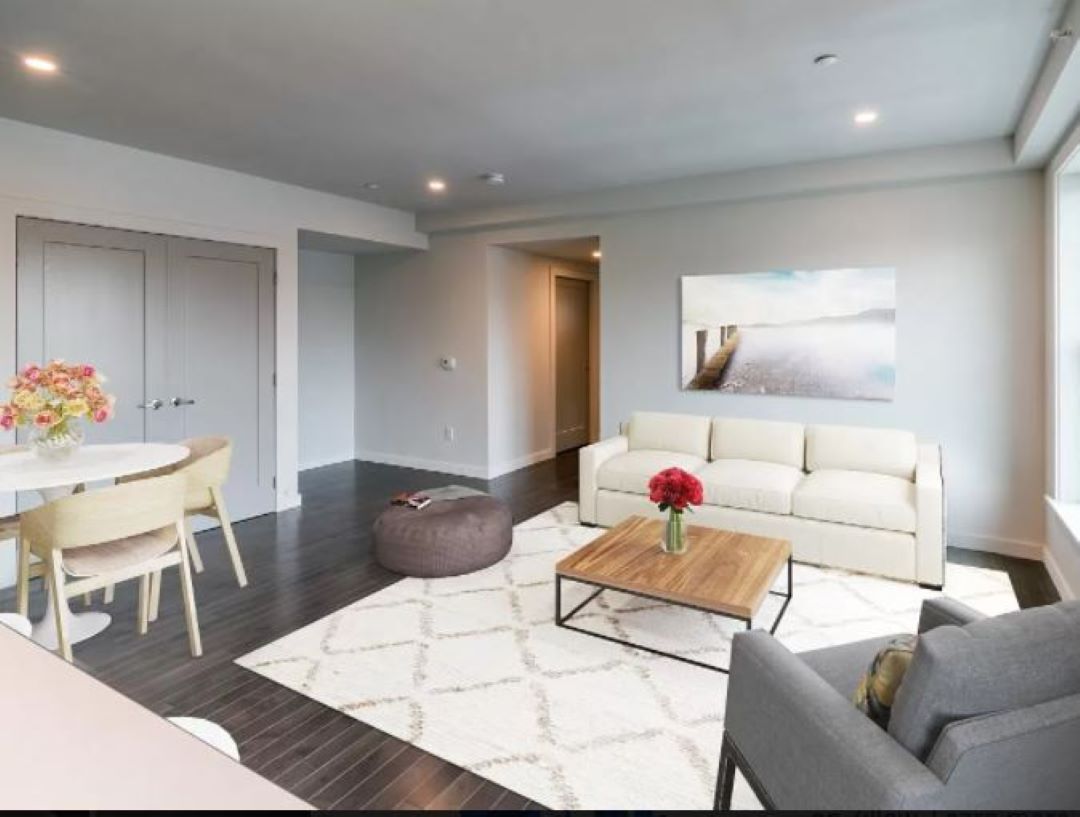 modern living room at 3383 Washington Street