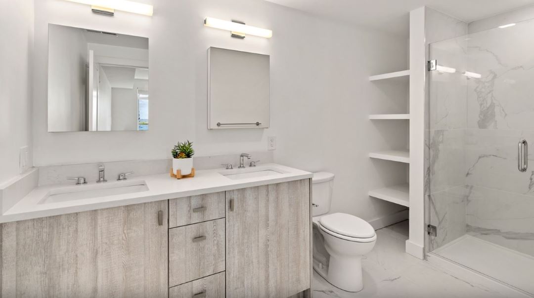 Modern and Clean His and Hers Bathroom