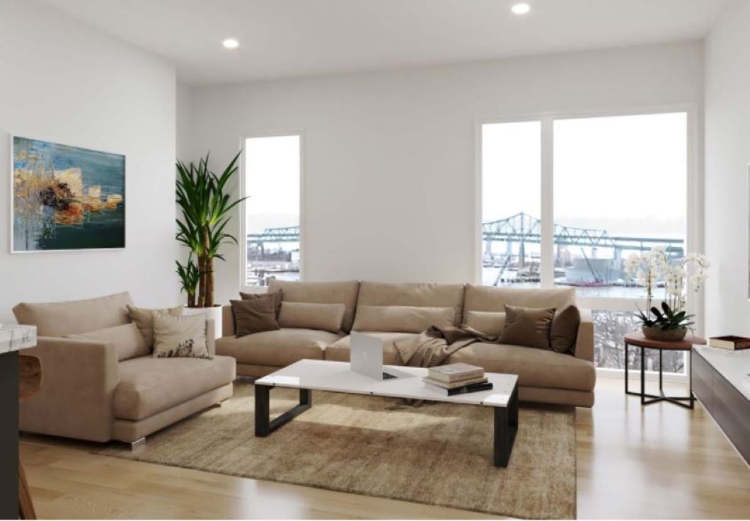 Living room with city views
