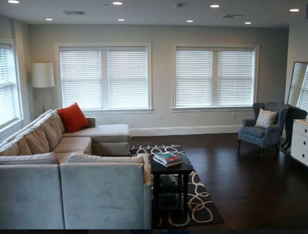 spacious living room at 50 Dedham Avenue