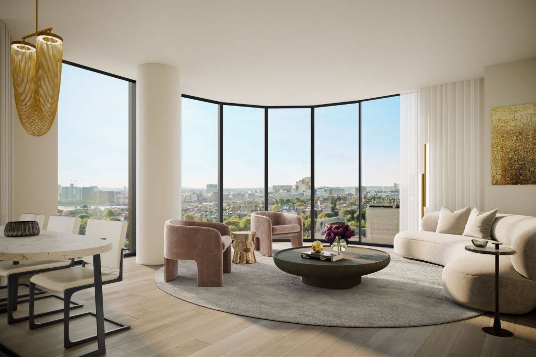 Gorgeous living room with modern accents