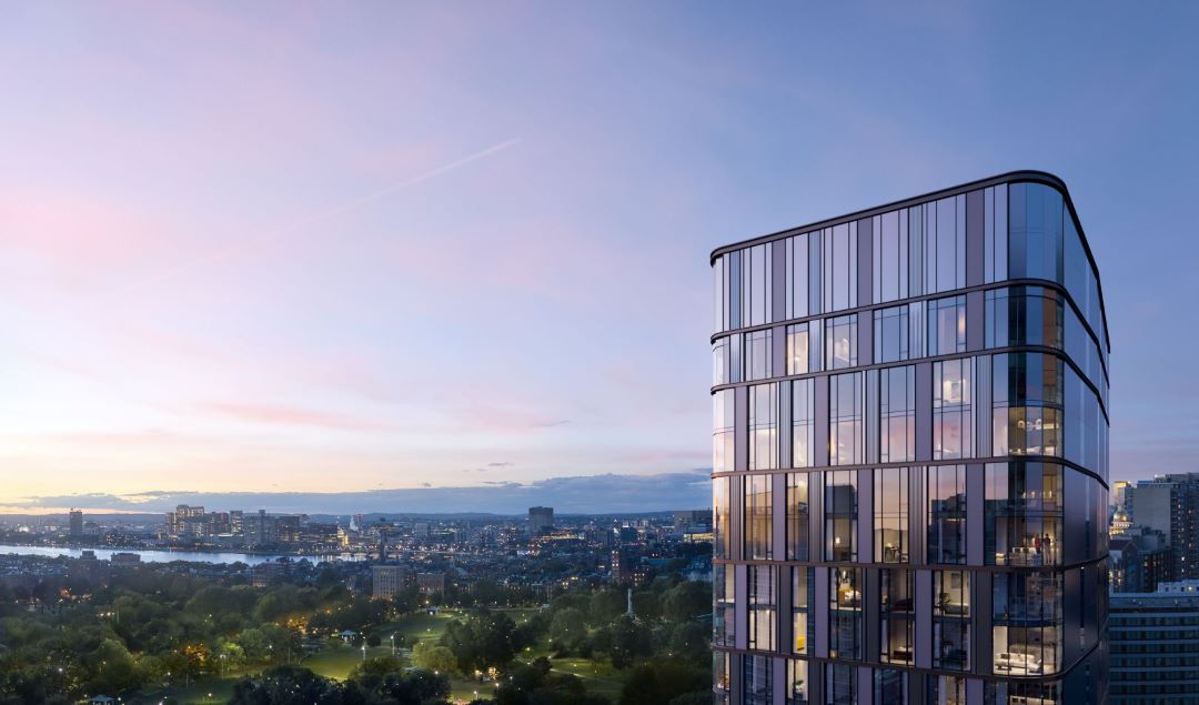 Beautiful skyline overlooking Boston