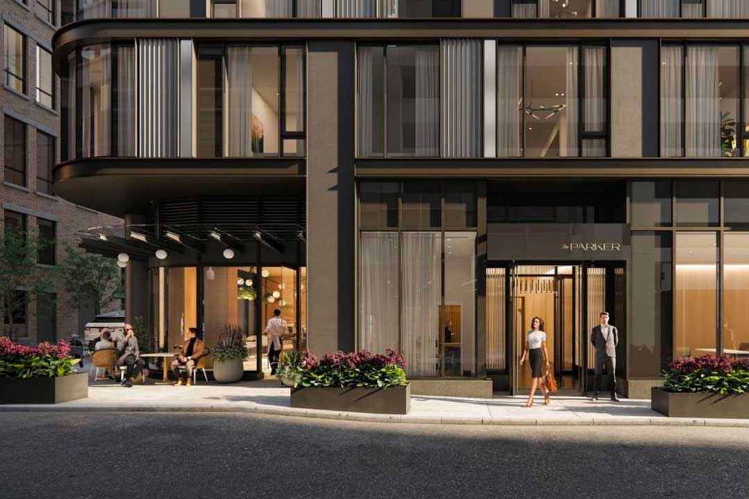 Downtown modern luxury building.