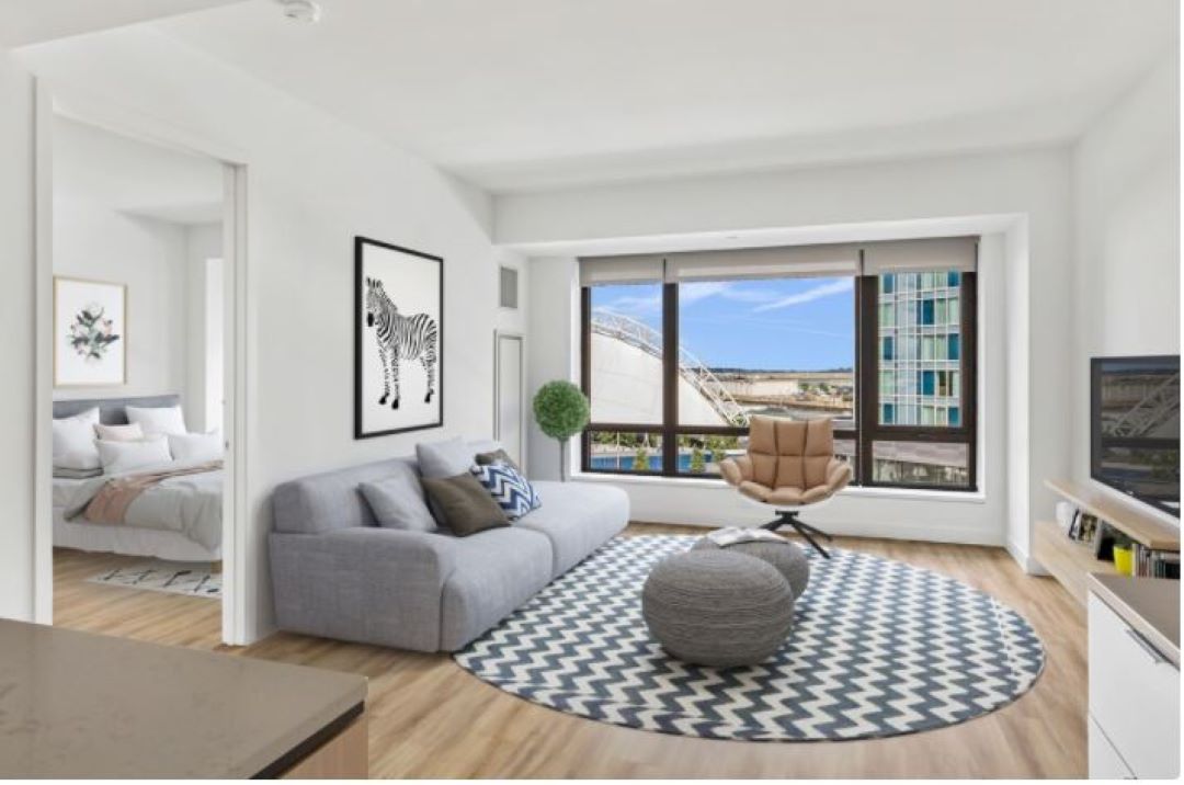 spacious living room at 899 Congress Street