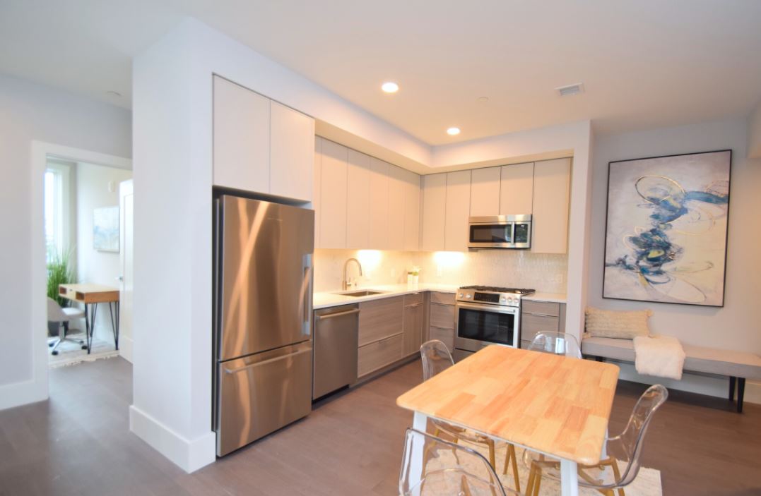 Living Area with Stainless Appliances