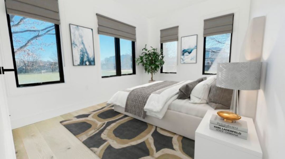 Bedroom with great lighting