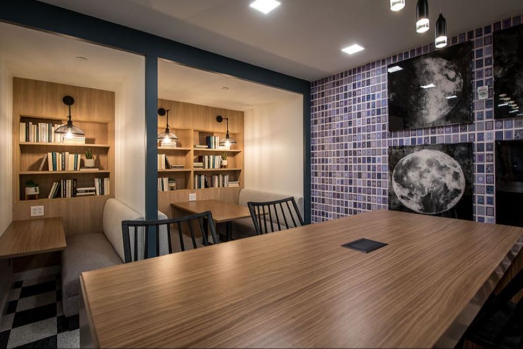 Work Room featuring work tables and seating