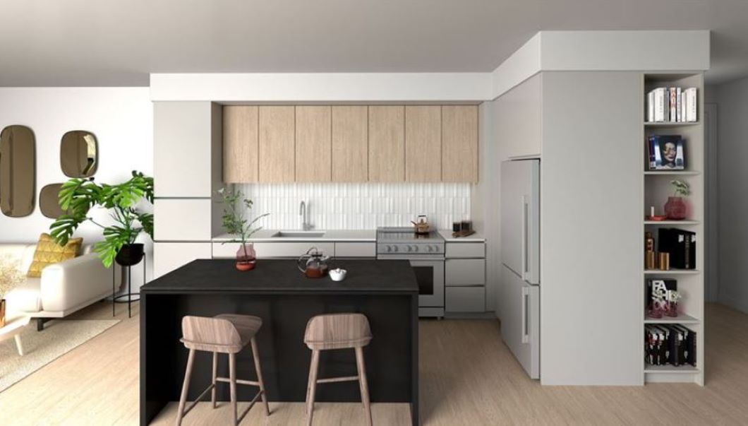 Kitchen featuring mixed woods and a cozy space