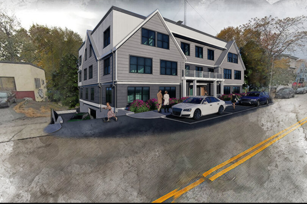 Exterior of condo building