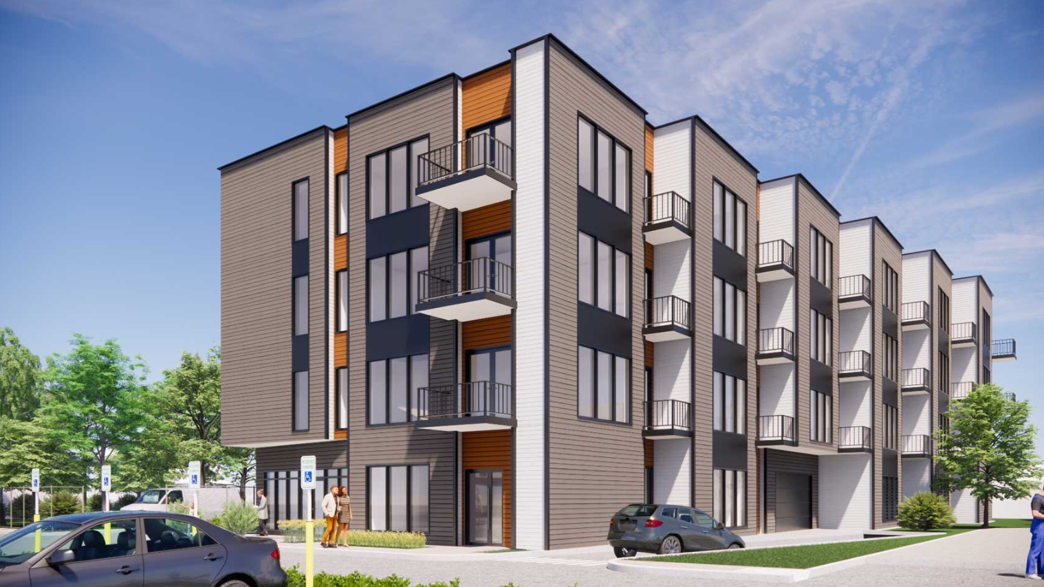 Exterior of 5-story building
