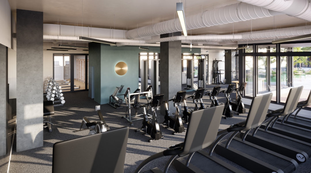 Fitness center with cardio and lifting equipment