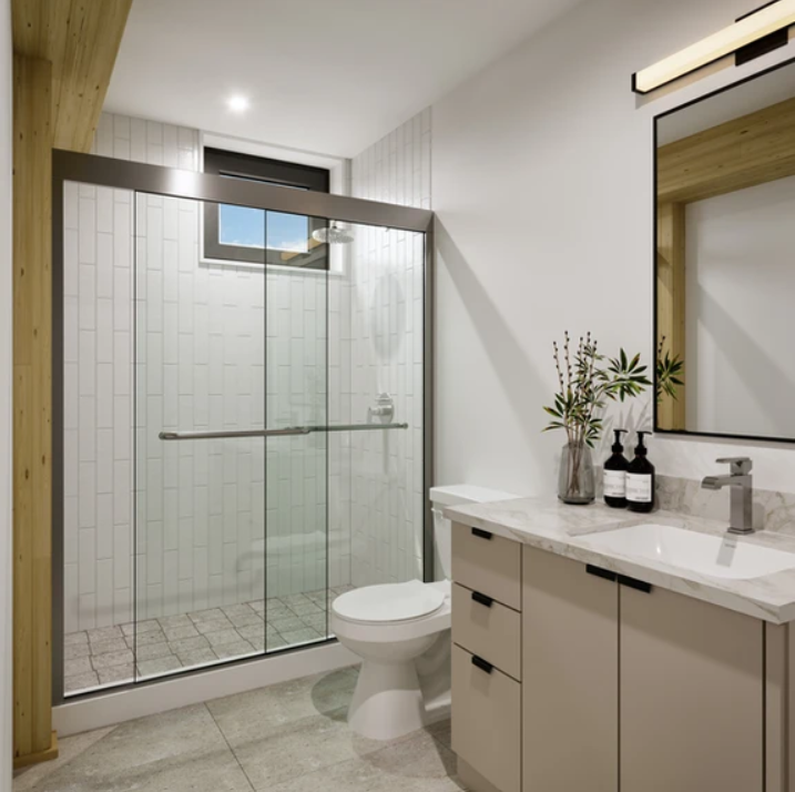 Bathroom with shower stall