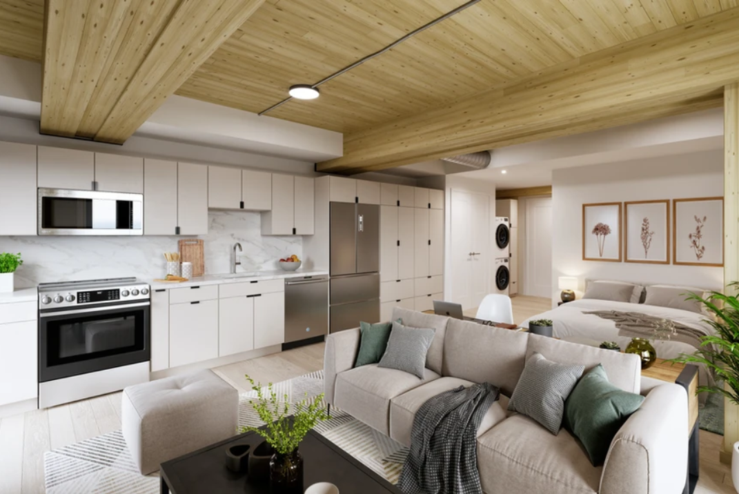 Studio apartment with modern kitchen
