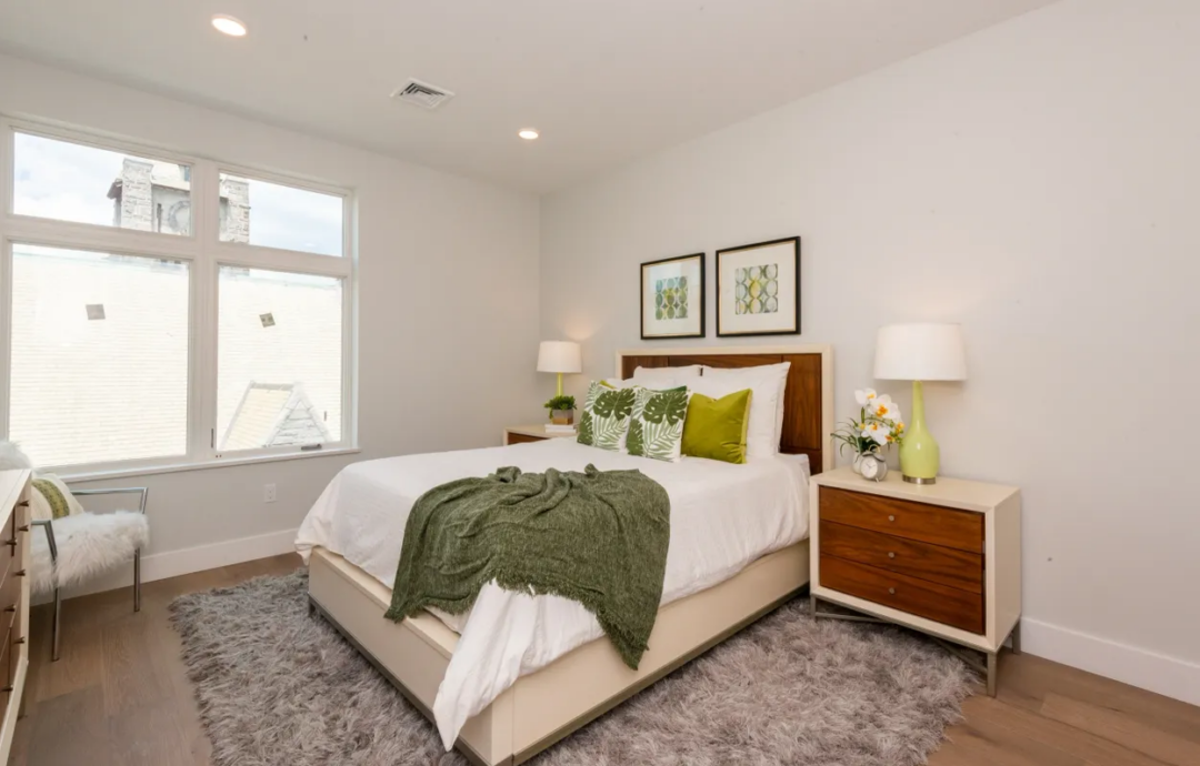 Bedroom with hardwood floors
