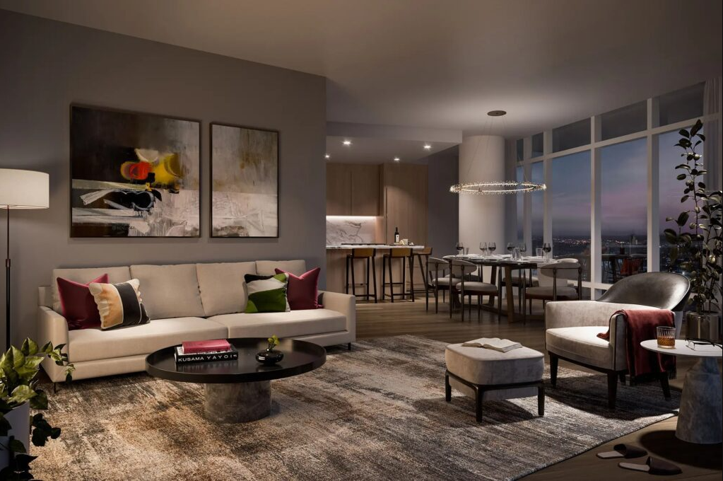 Living room in Raffles Back Bay