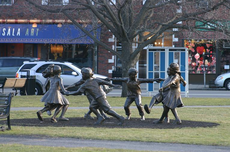 Art Scuplture in Needham Center