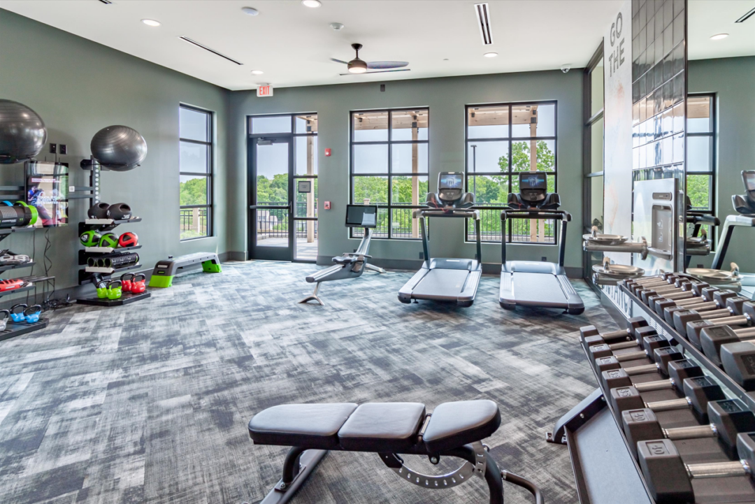 Fitness center at Woburn Heights in Woburn