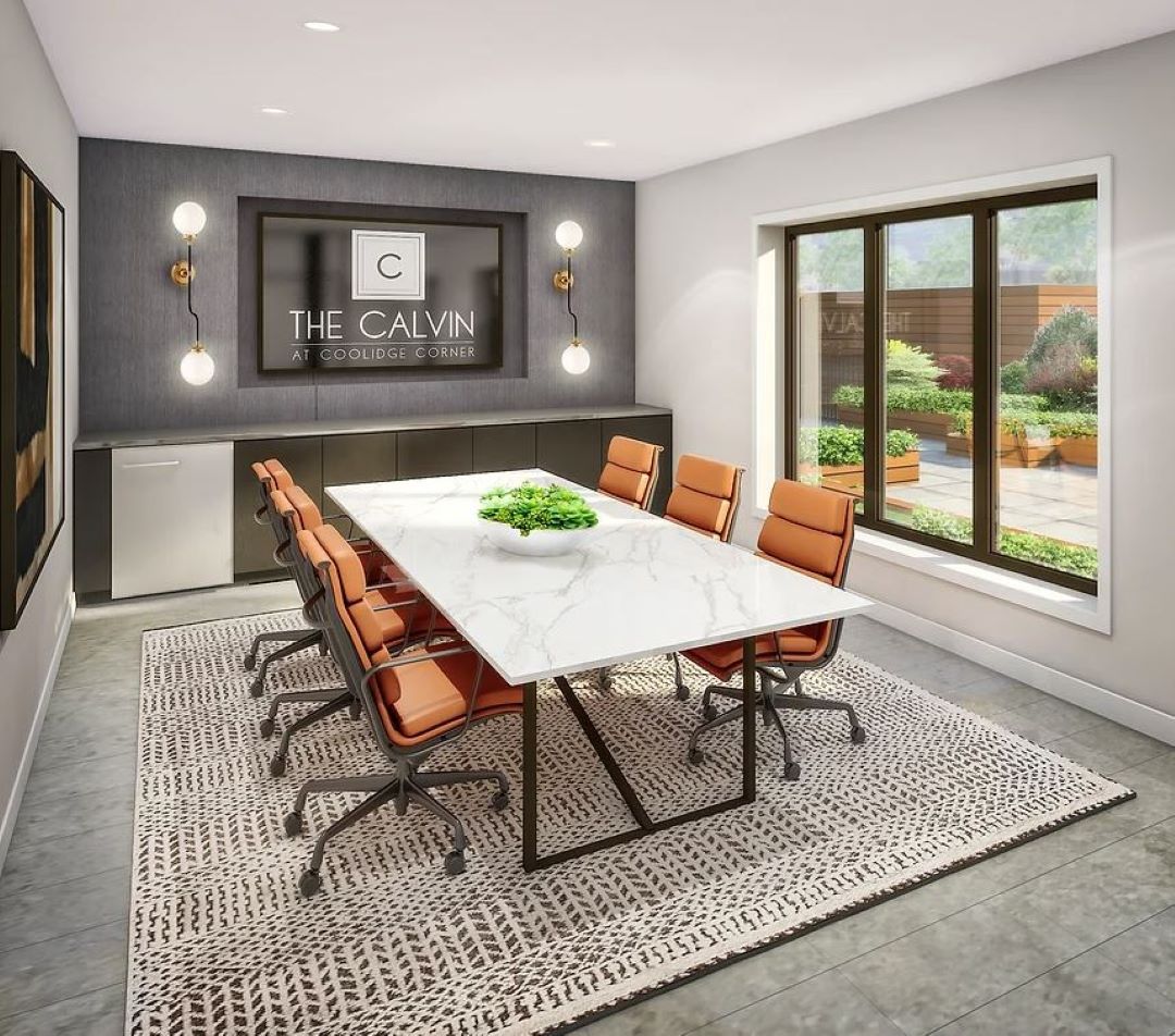 board room style with conference table, chairs, and natural light