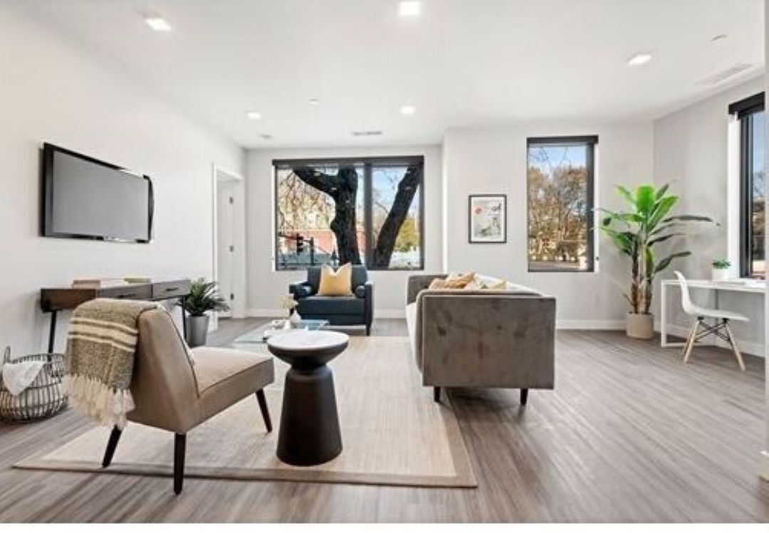 modern living room with natural light and hardwood floors