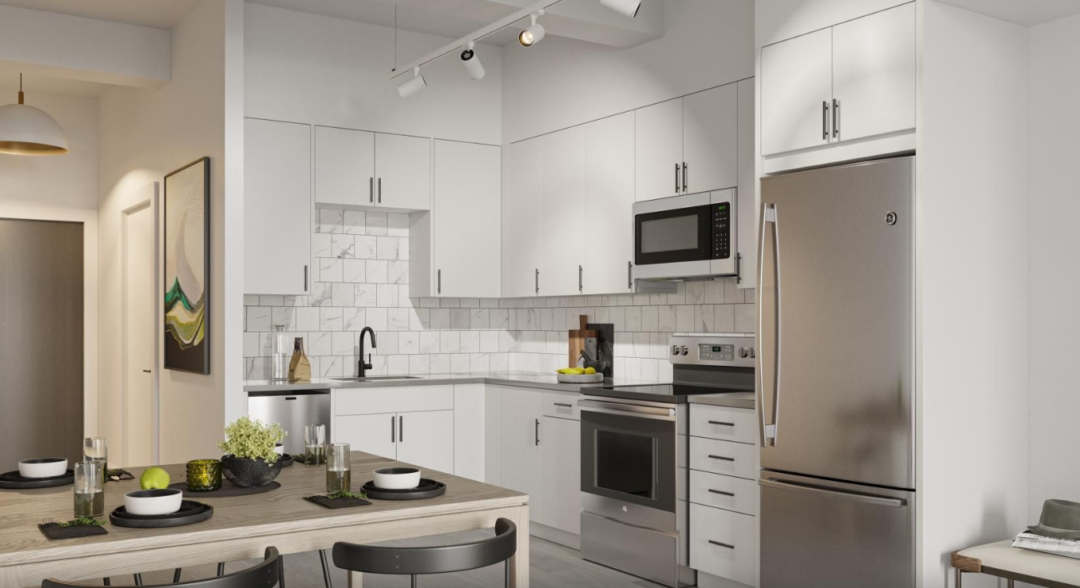 Kitchen model at Essex Street Lofts in Haverhill