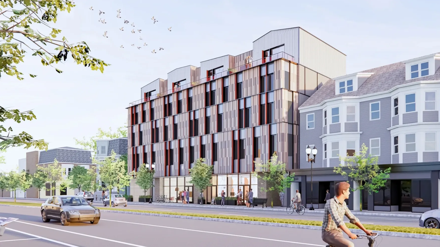 Exterior rendering of The Guild in Somerville
