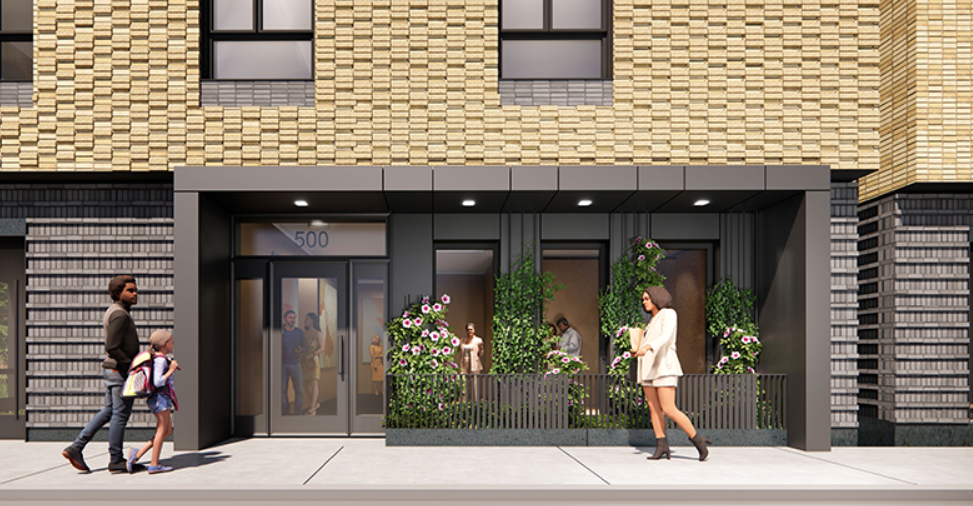 Entrance of Northampton Residences in South End