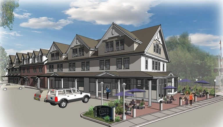Front exterior rendering of 1 Pleasant Street in Cohasset