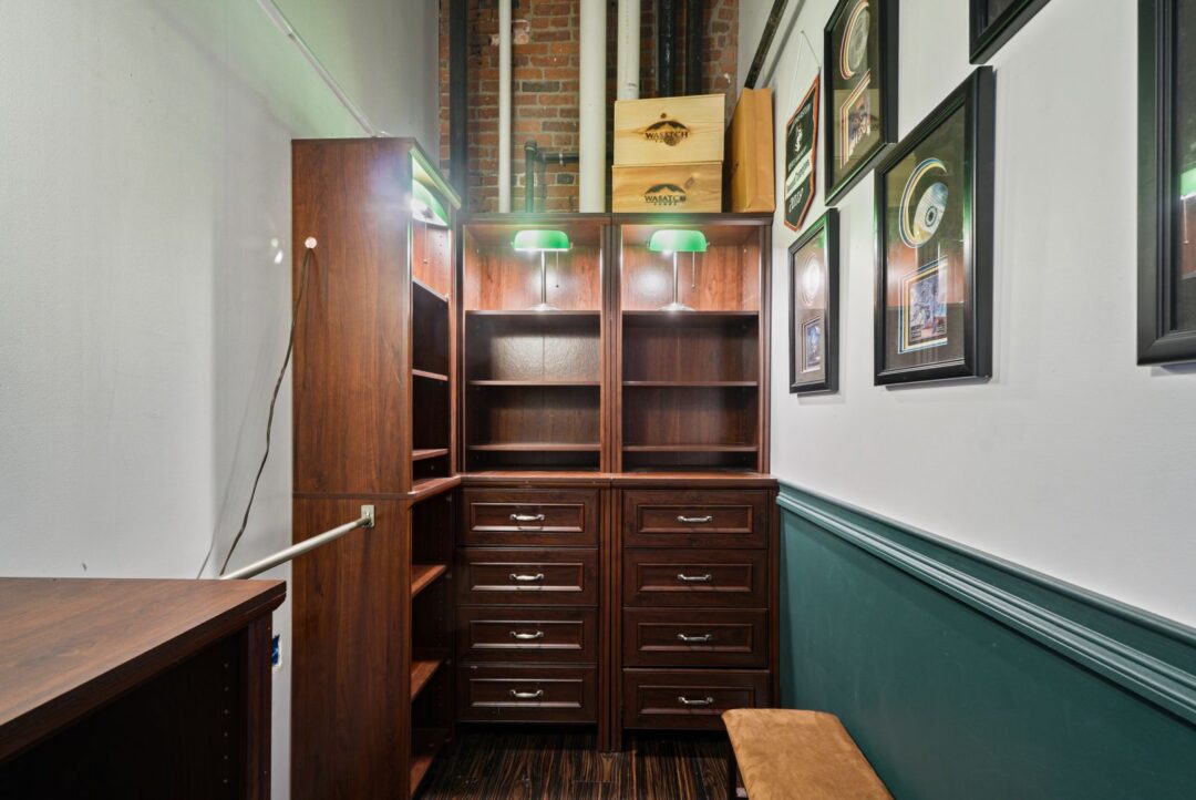American Brewery Lofts bathroom with white walls and tub