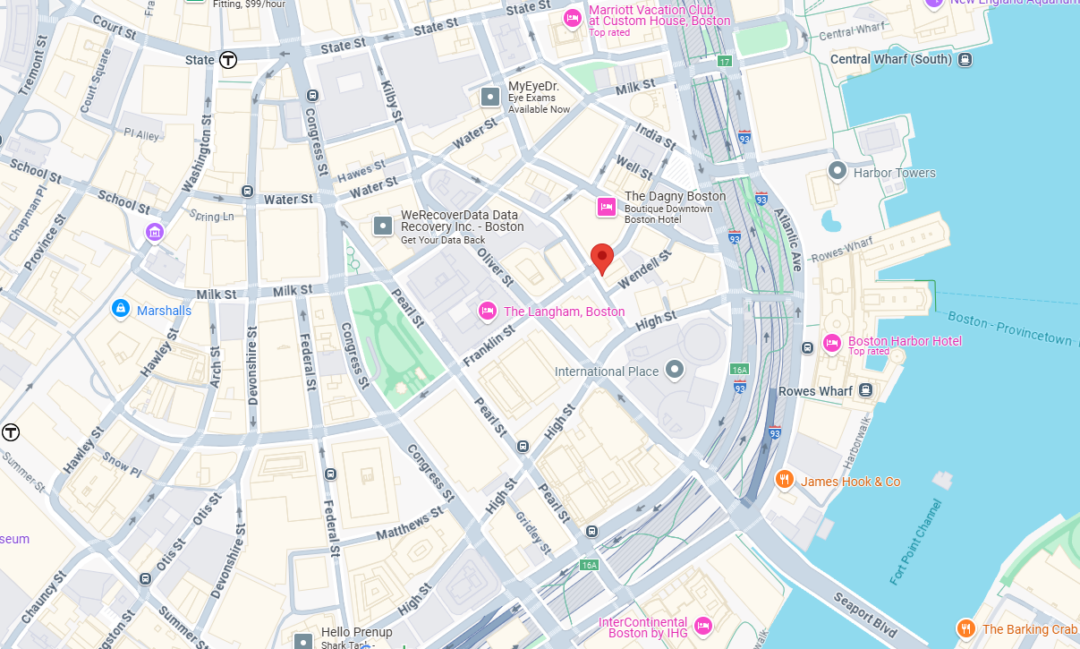 Google Maps view of 281 Franklin Street in Downtown