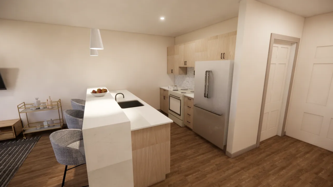 Kitchen of Grove Street Landing in Salem