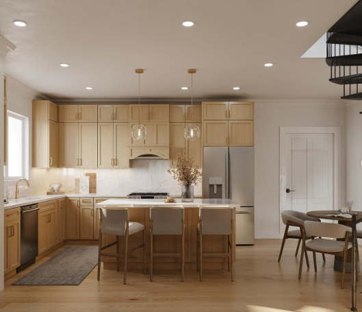 Open floor plan of 95 Addison Street in East Boston