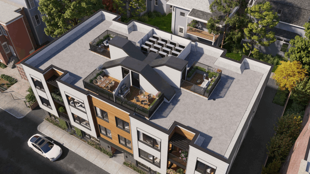 Bird's eye view of The Parkline in Jamaica Plain