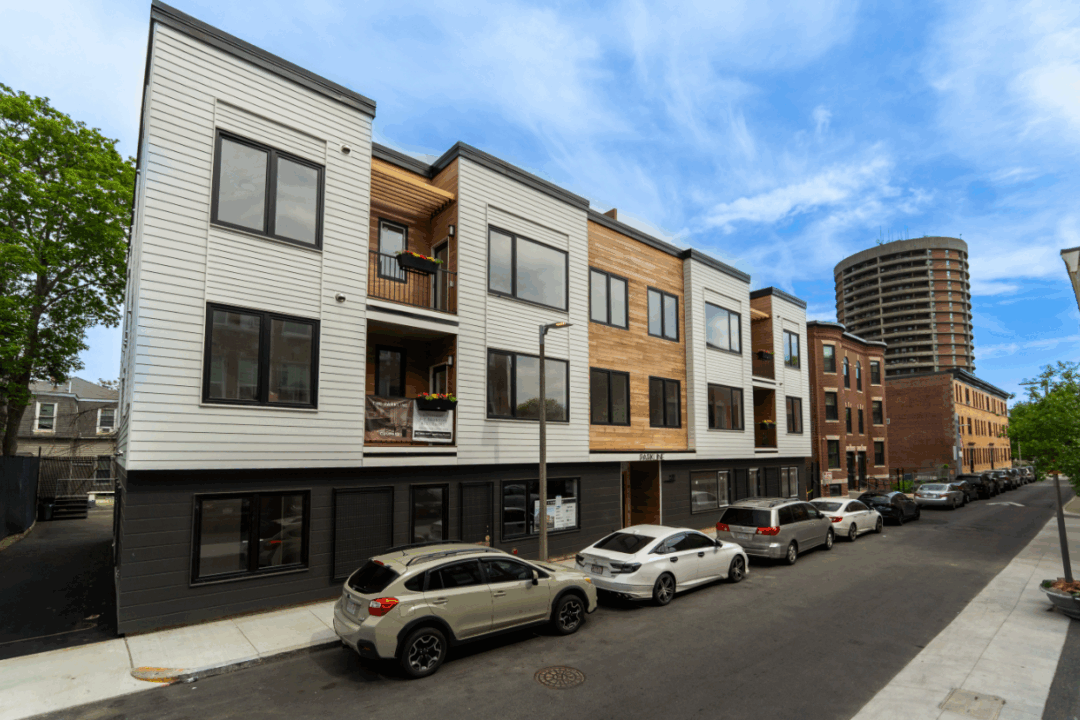 Street view of The Parkline in Jamaica Plain