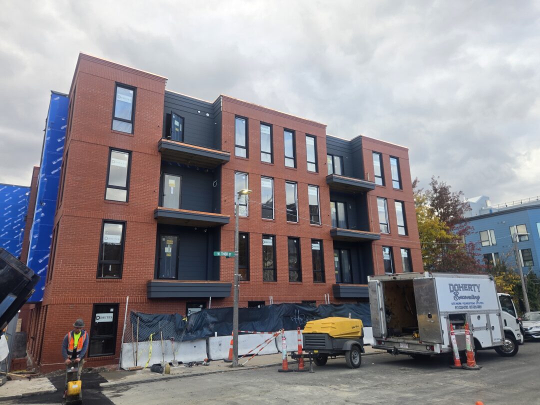 Exterior construction of 118 B Street in South Boston