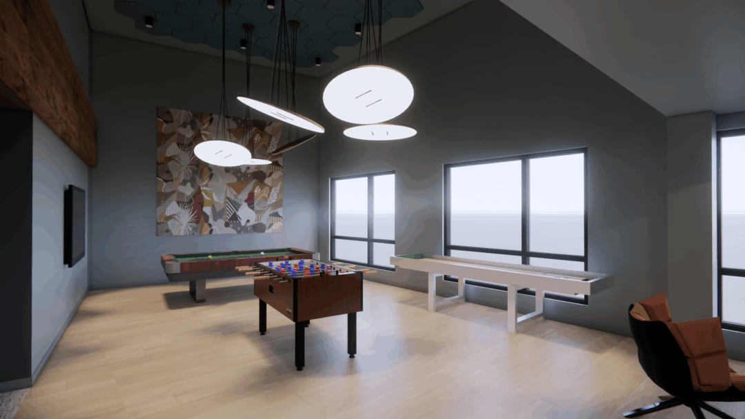 Game room of The Proof in Hyde Park