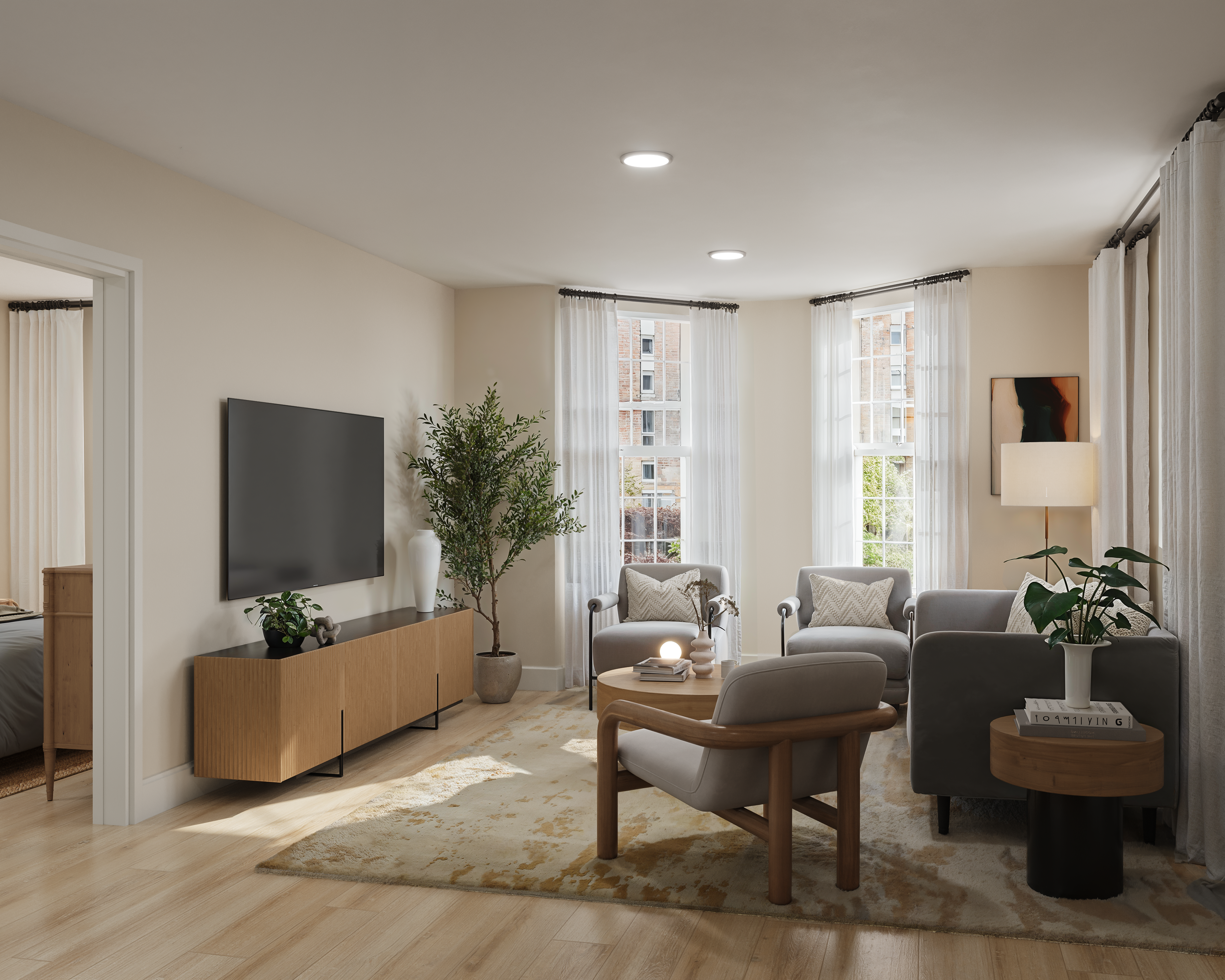 Living room of 22 Elm Street in Worcester