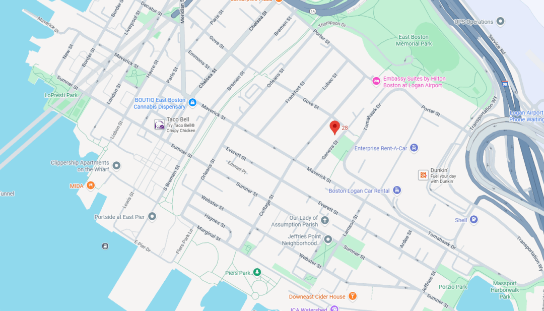 Google Maps view of The Residence of 28 Geneva in East Boston