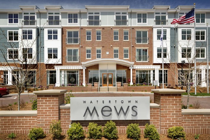 exterior apartment style building at watertown mews exterior