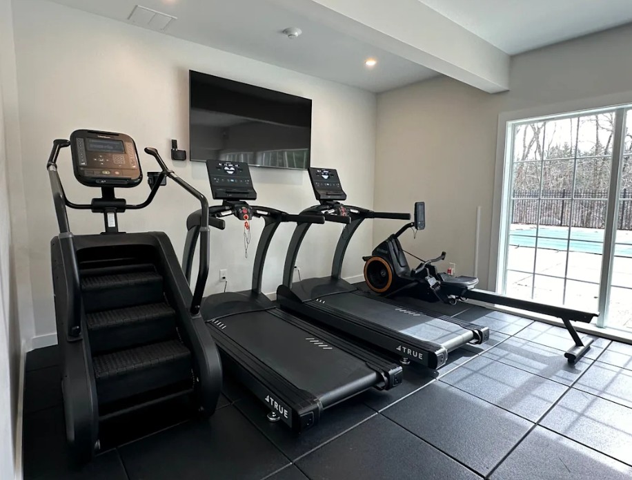 fitness center with an array of exercise machines